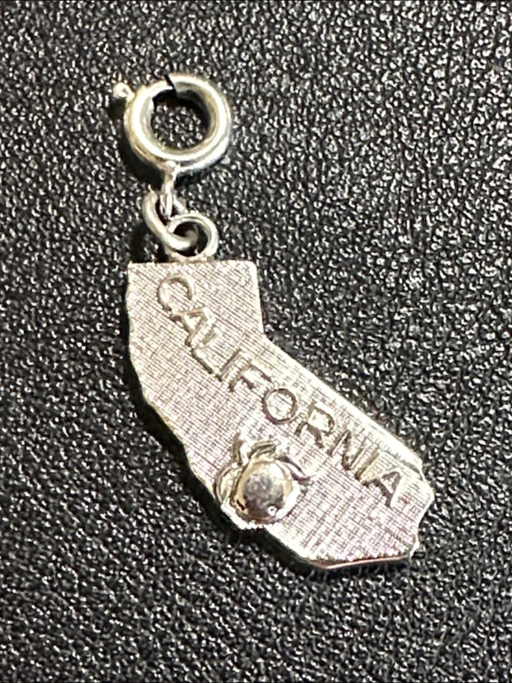 Monet 1960’s California State Map Silver Tone Travel Charm Pendant